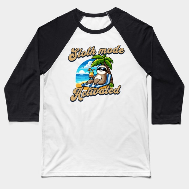 Sloth Mode Activated Baseball T-Shirt by Brookcliff